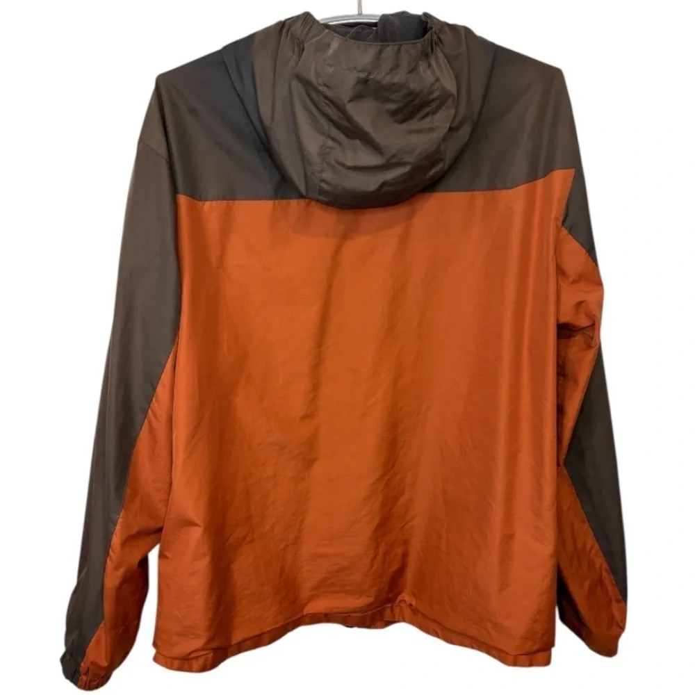 Hawke & Co Men's Orange and Gray Full Zip Hooded Windbreaker Size XL